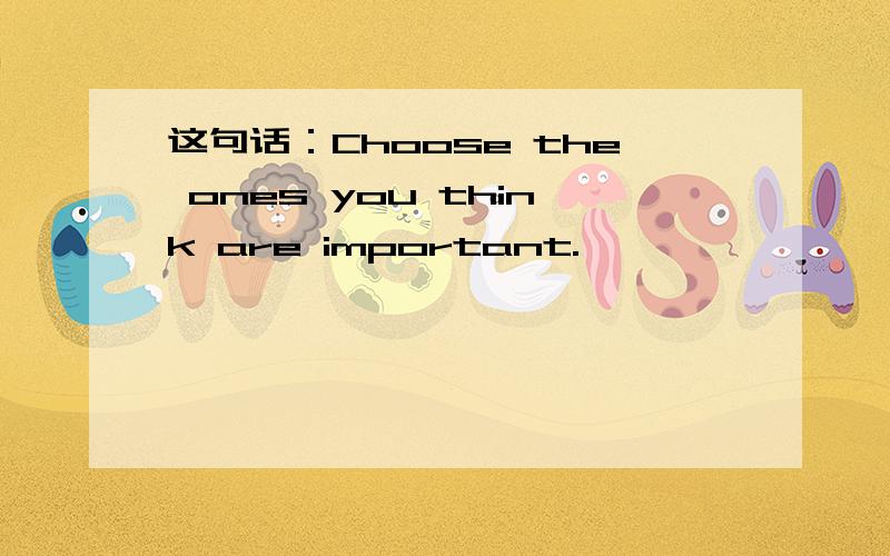 这句话：Choose the ones you think are important.