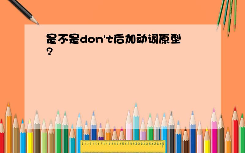 是不是don't后加动词原型?