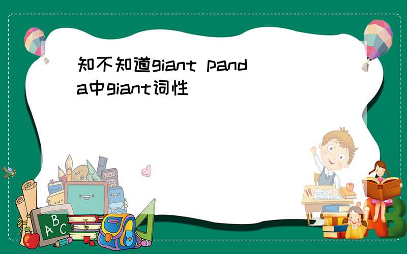 知不知道giant panda中giant词性