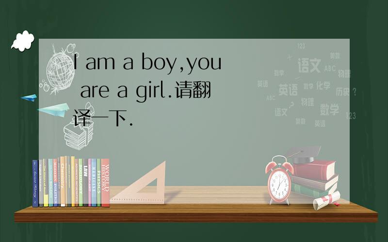 I am a boy,you are a girl.请翻译一下.