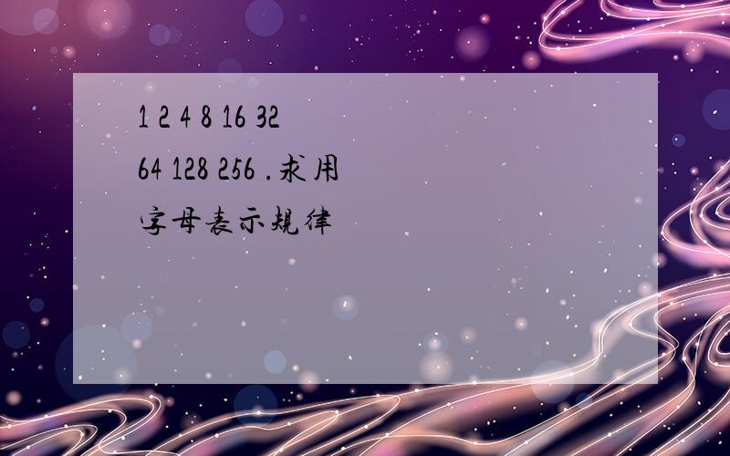 1 2 4 8 16 32 64 128 256 .求用字母表示规律