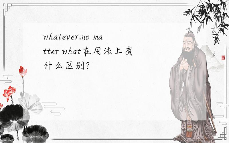 whatever,no matter what在用法上有什么区别?