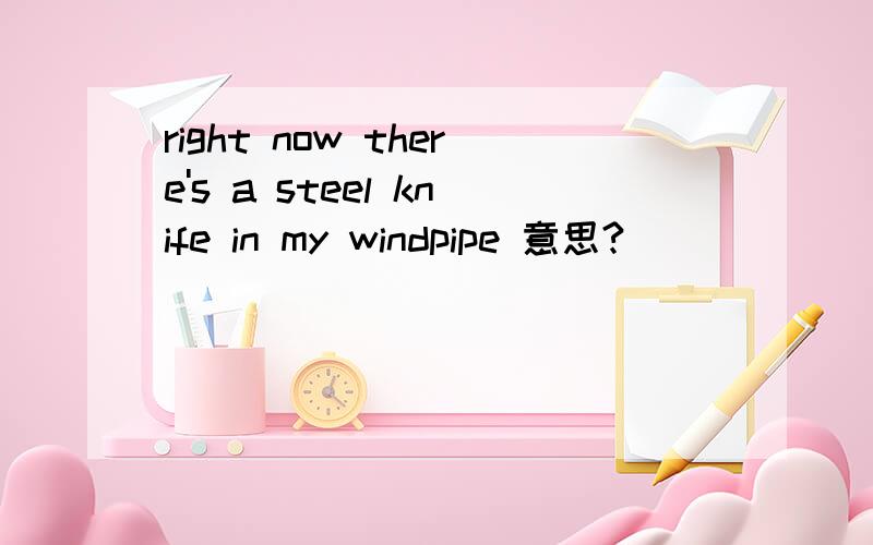 right now there's a steel knife in my windpipe 意思?