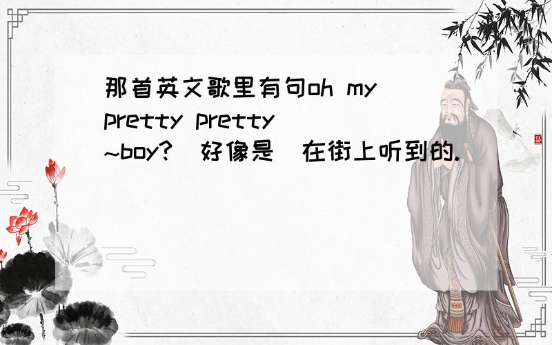 那首英文歌里有句oh my pretty pretty ~boy?（好像是）在街上听到的.