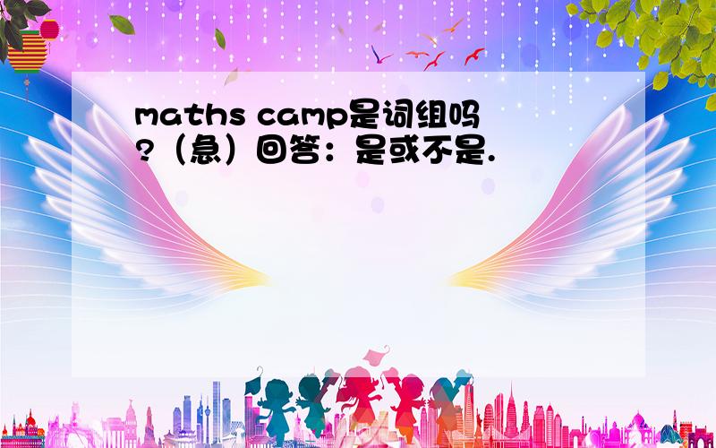 maths camp是词组吗?（急）回答：是或不是.