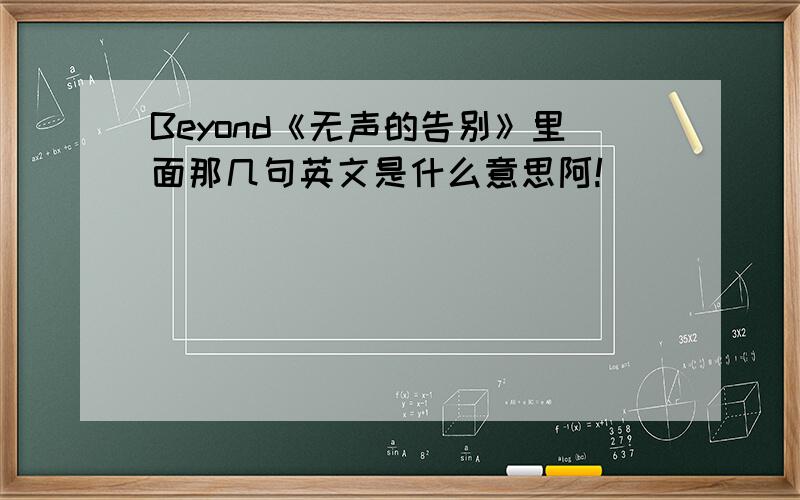 Beyond《无声的告别》里面那几句英文是什么意思阿!