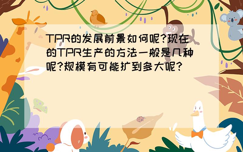 TPR的发展前景如何呢?现在的TPR生产的方法一般是几种呢?规模有可能扩到多大呢?