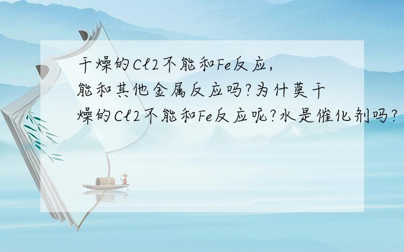 干燥的Cl2不能和Fe反应,能和其他金属反应吗?为什莫干燥的Cl2不能和Fe反应呢?水是催化剂吗?